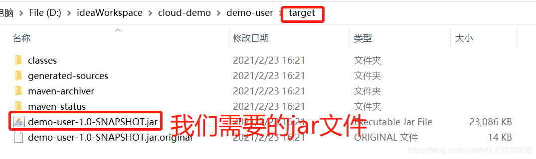 打包好的jar文件