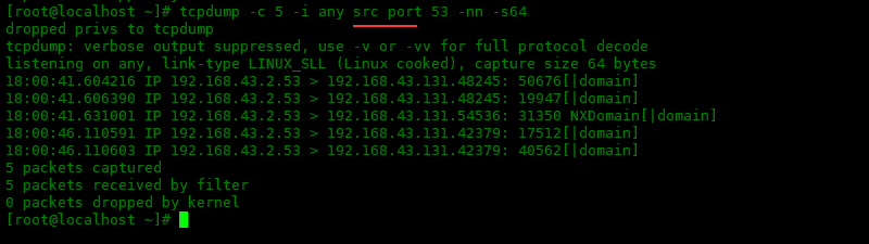 tcpdump 命令的个常用选项：一tcpdump 命令的个常用选项：一