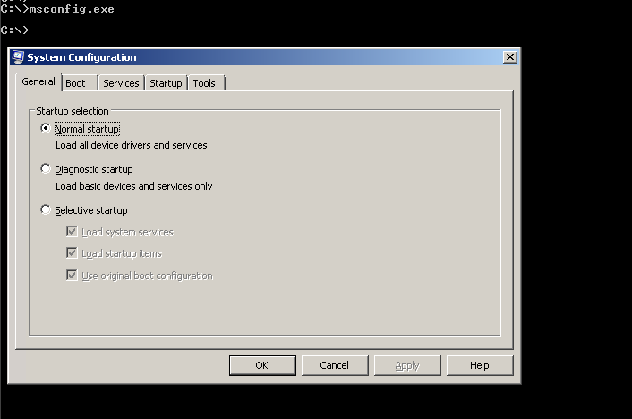 Open System Configuration via Command Line