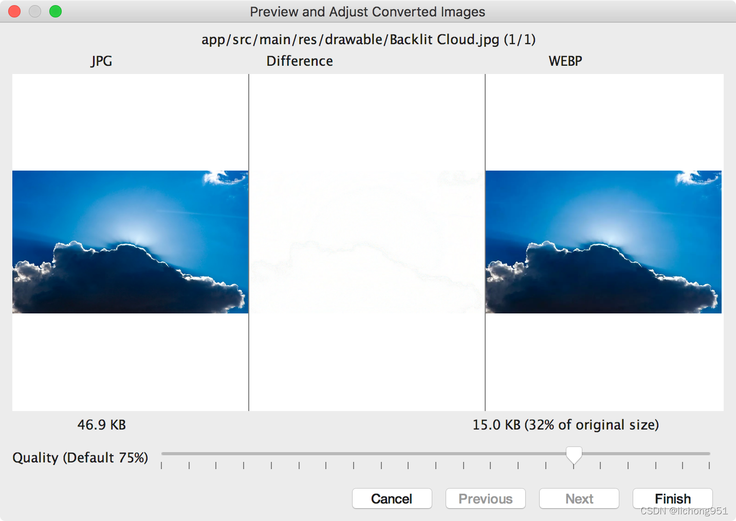【Android Studio】【瘦身】将图片转换为 WebP 格式【亲测】_交互设计