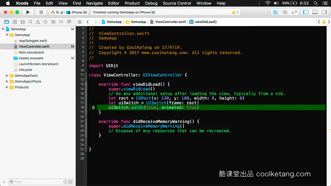 互动教程 for Xcode9 & Swift4-酷课堂