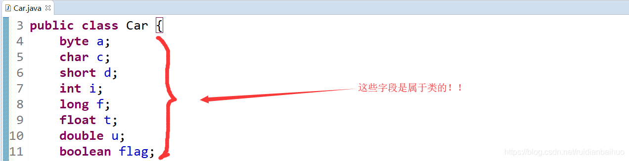 类变量！