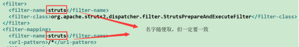 这是Struts2框架开始工作的入口