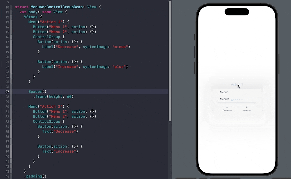 SwiftUI中Menu和ControlGroup的使用_swiftui menu-CSDN博客