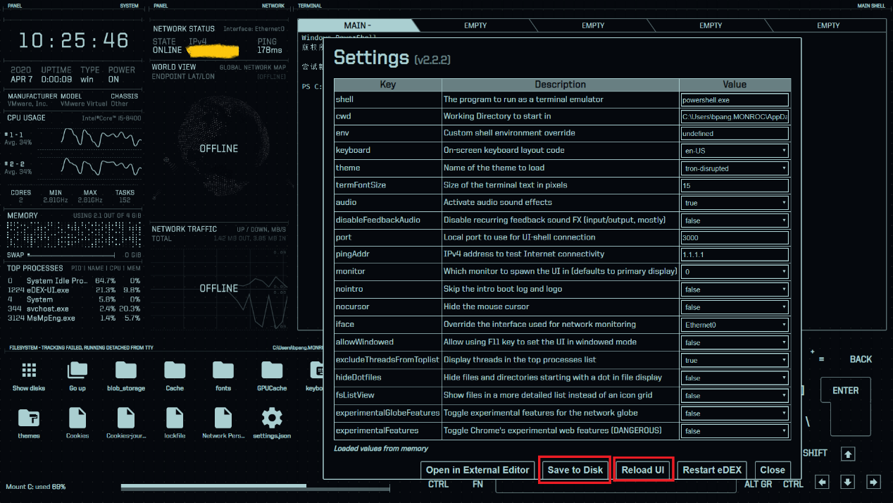 酷炫的终端模拟器eDEX-UI酷炫的终端模拟器eDEX-UI