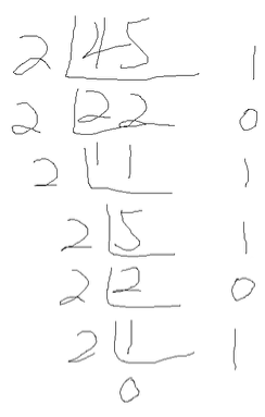 十进制转二进制除二取余法