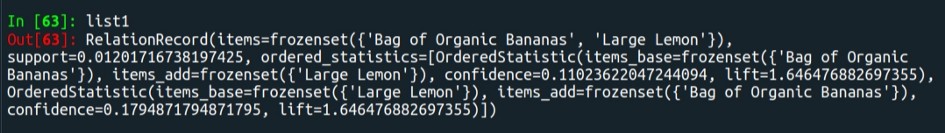 第一筆結果資料內容