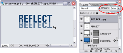 Figure 18. Lowering the opacity of our reflection