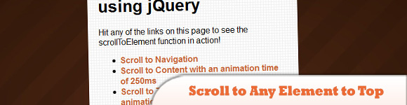 滚动到任何元素到顶部