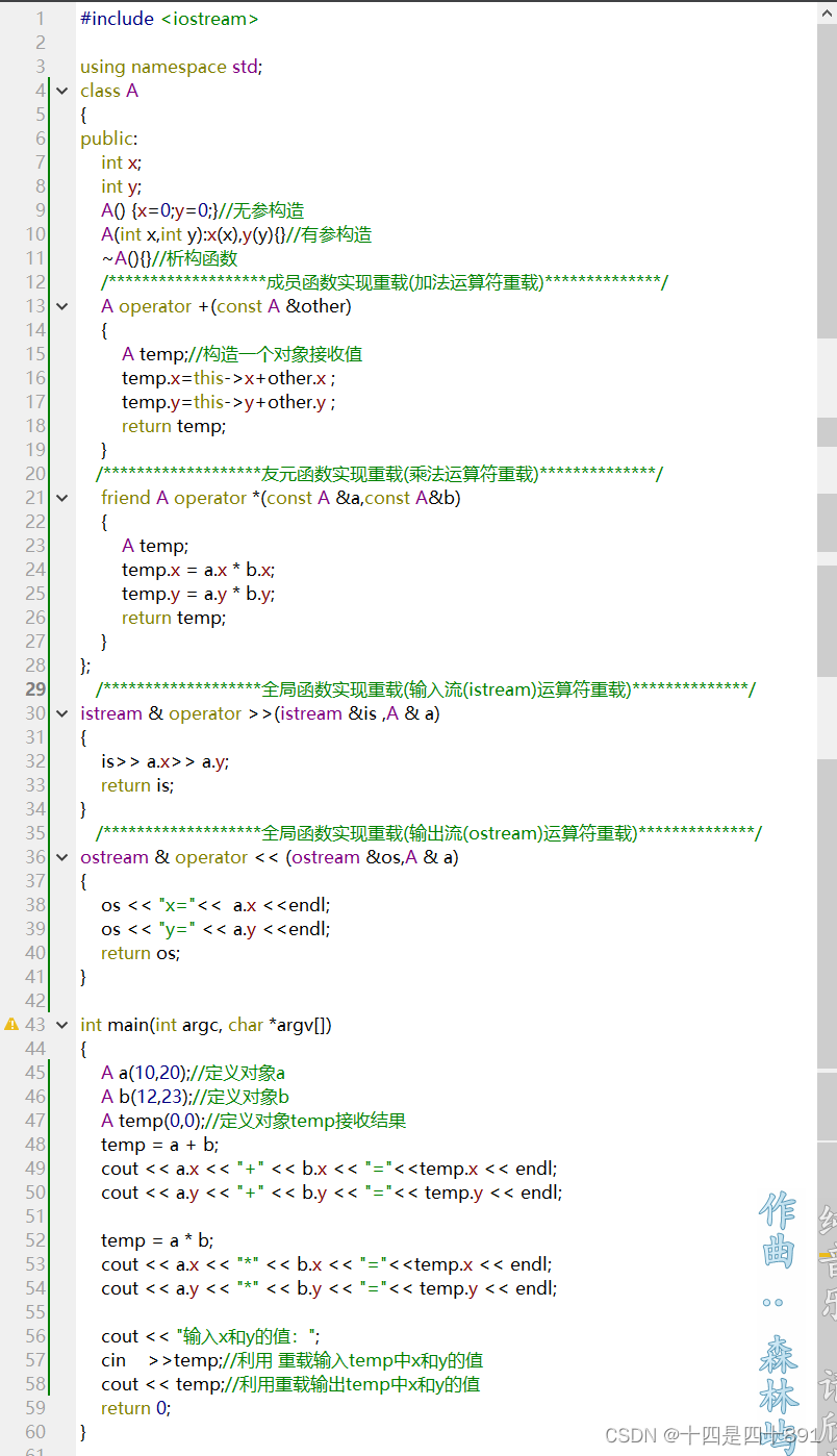 c++中运算符的重载_c++重载运算符关键字-CSDN博客