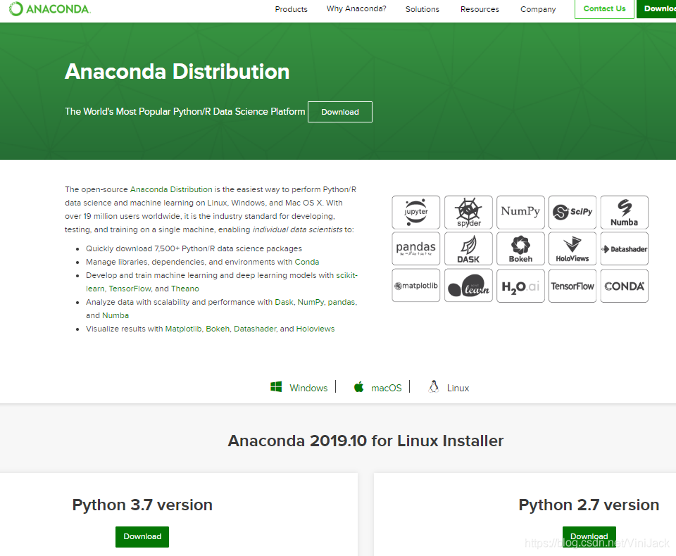 Anaconda3的官网