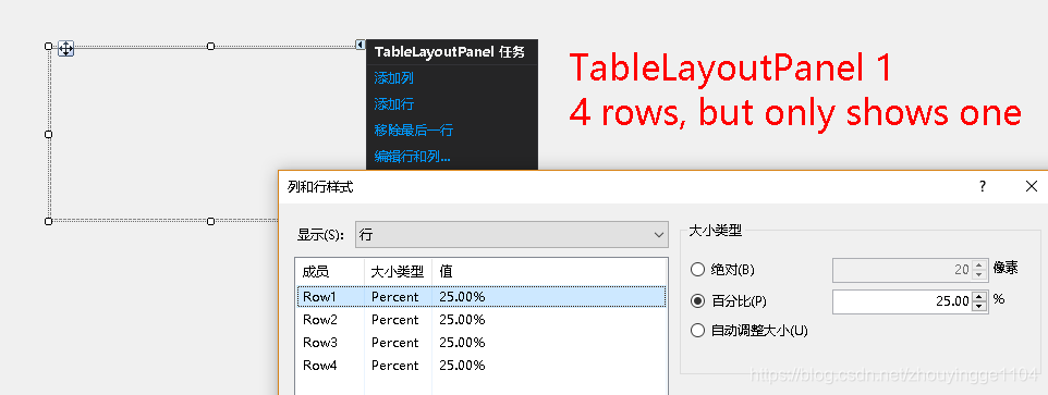 winform TableLayoutPanel 显示异常，有多行，只显示了一行_winfrom使用tablelayoutpanel添加数据 ...