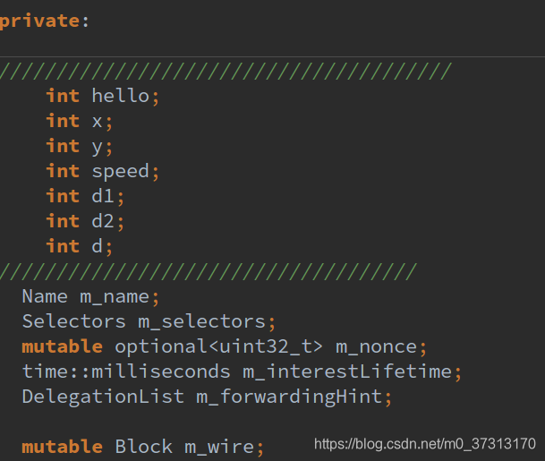 interest 的数据成员中添加自己设置的数据域