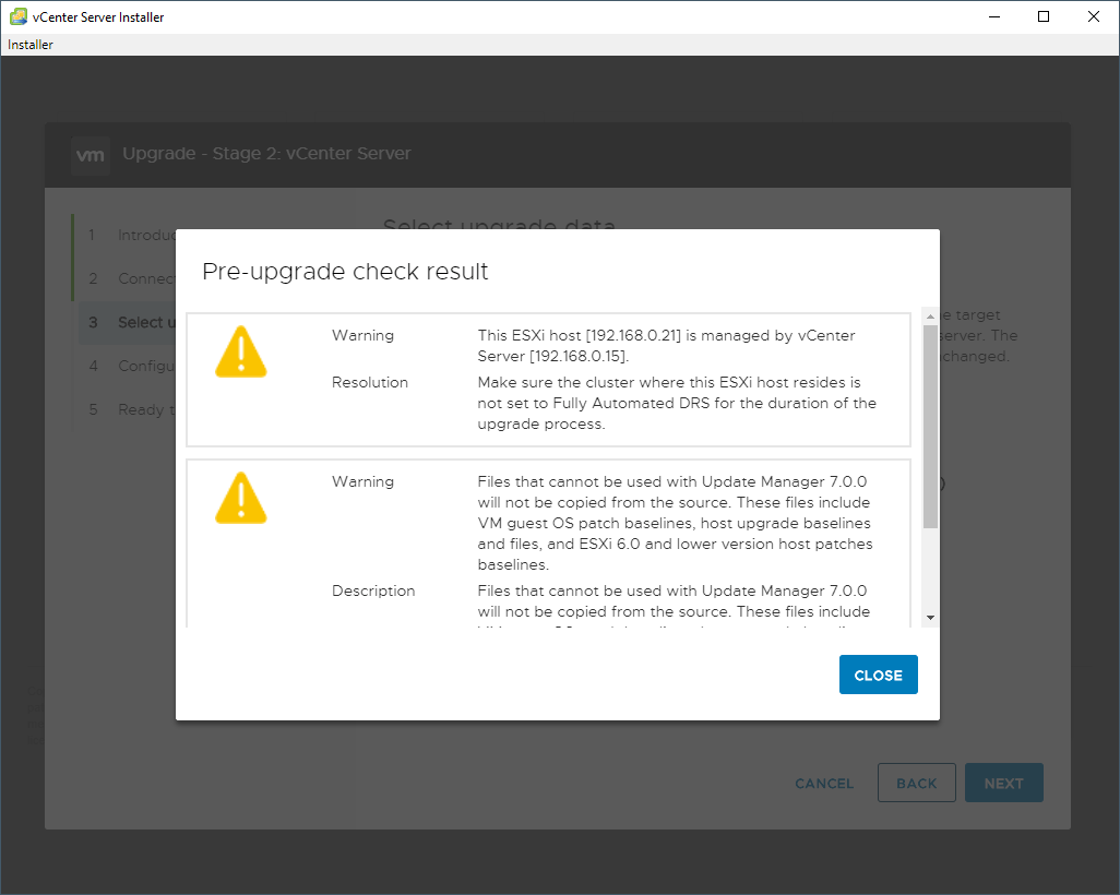 How to upgrade vCenter Server Appliance 6.7 to 7.0_警告: please consider ...