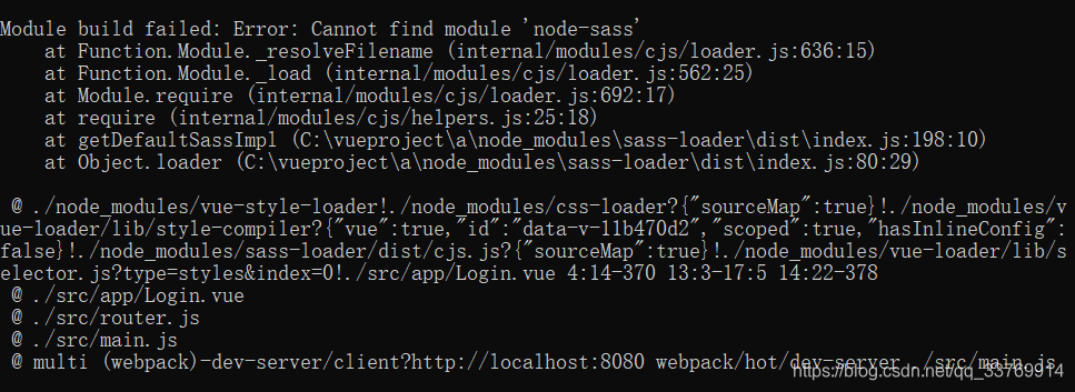 Module build failed: Error: Cannot find module 'node-sass'-CSDN博客