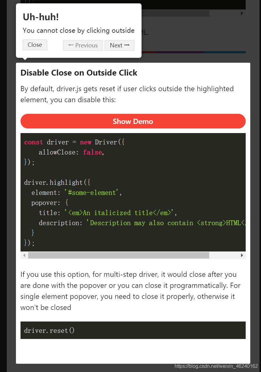 Driver.js 页面导航插件_driverjs 弹窗新增功能如何定位-CSDN博客