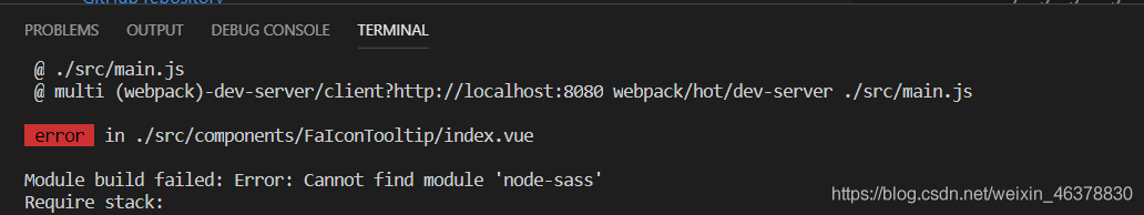 Module build failed: Error: Cannot find module ‘node-sass‘ Require ...