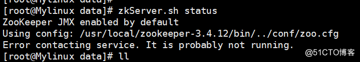 zookeeper集群查看状态时报错Error contacting service. It is