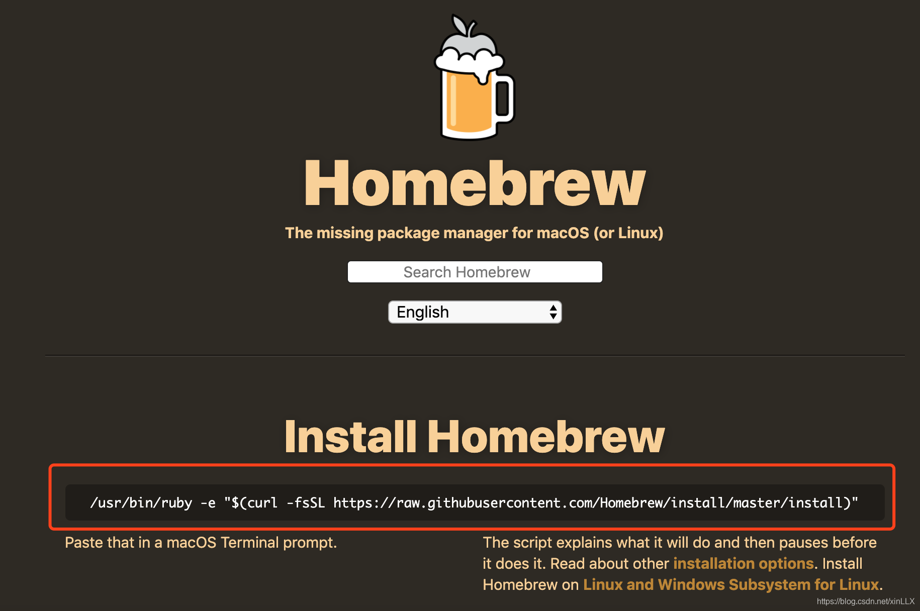 homebrew官网