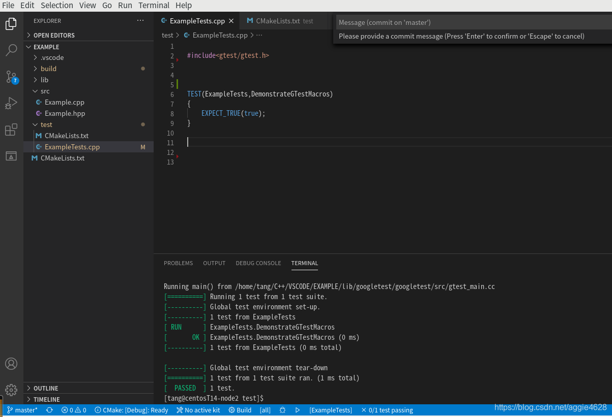 C++(33)-centos-vscode+cmake+googletest+git-cmakeLists_googletest ...
