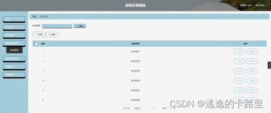 图5-9游戏类型管理界面图