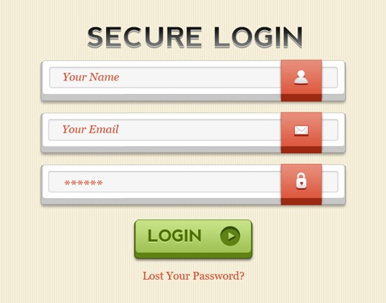login panel psd for designers