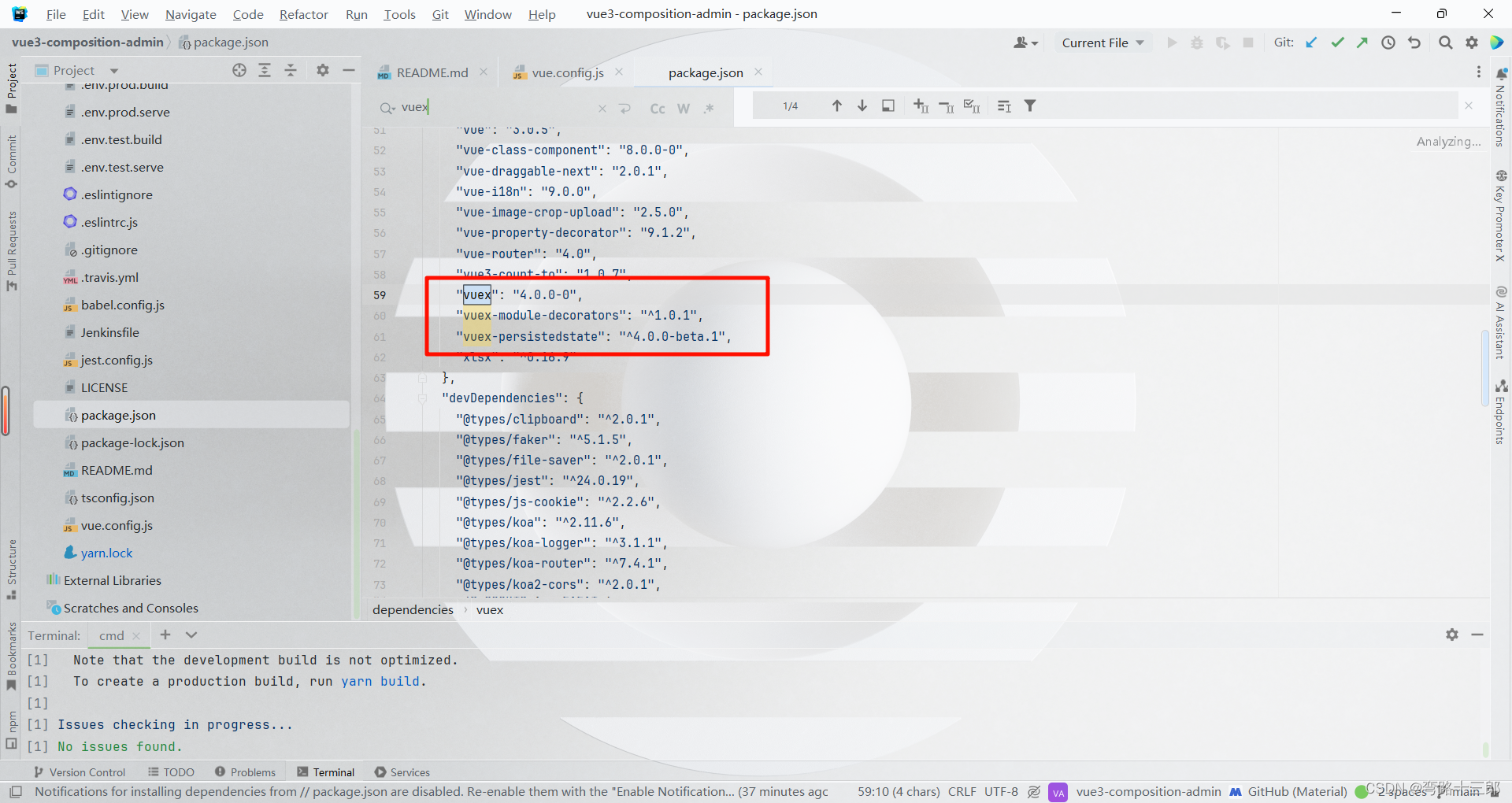 WebStrom报错：] WARNING Compiled with 1 warning16:20:07[1][1] warning in ...