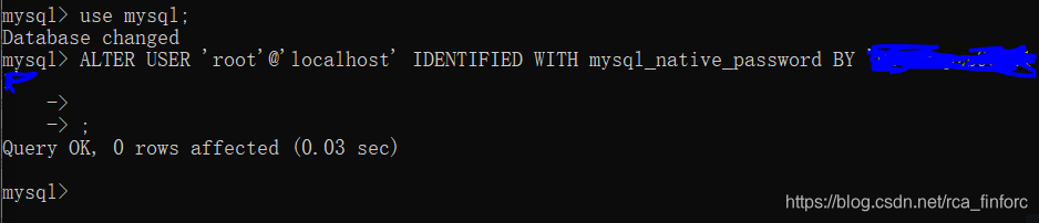 记得输入完后按分号,不然就像这样出现几个箭头(mysql>是自带的)