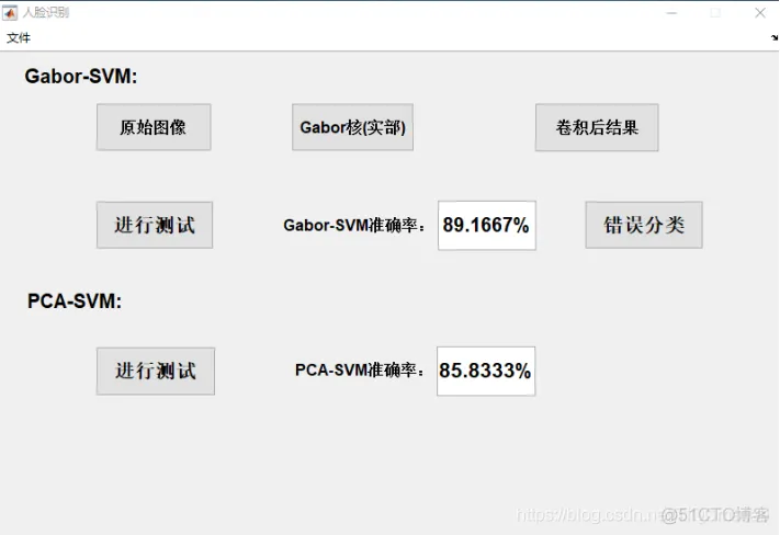 【人脸识别】基于 Gabor+SV和PCA+SVM实现人脸识别matlab源码含 GUI_matlab_17