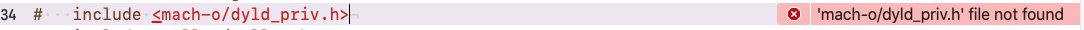 'mach-o/dyld_priv.h' file not found