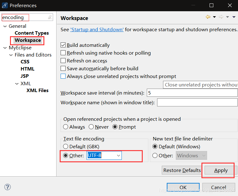在框中输入encoding