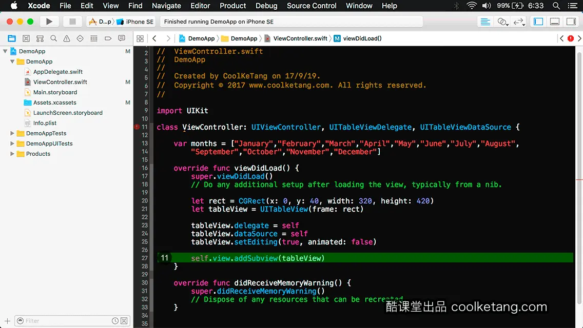 互动教程 for Xcode9 & Swift4-酷课堂