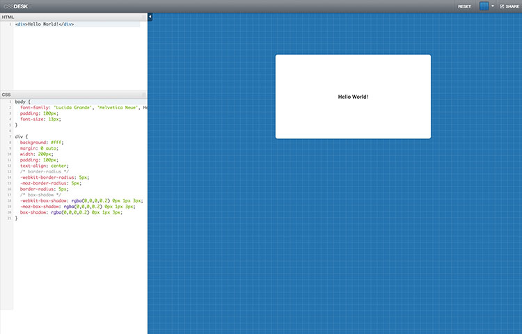 CSSDesk Web应用程序上CSS3编码
