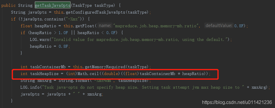 mapreduce.*.java.opts 参数计算方式