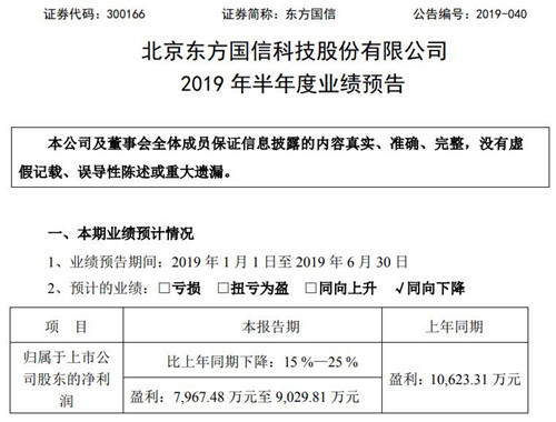 东方国信公告截图