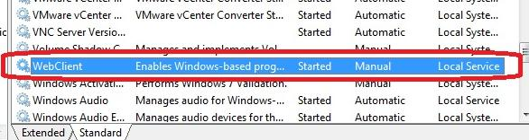 start webdav service