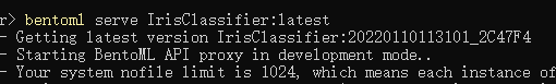 bentoml serve IrisClassifier:latest