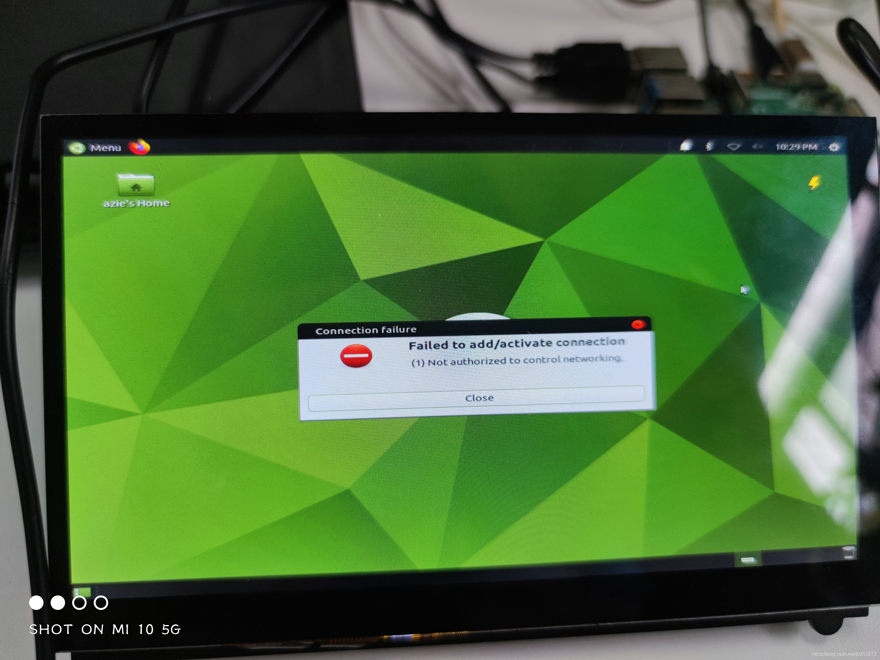 进入系统连接WiFi报错