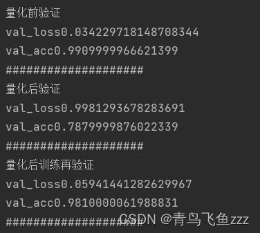 量化验证结果
