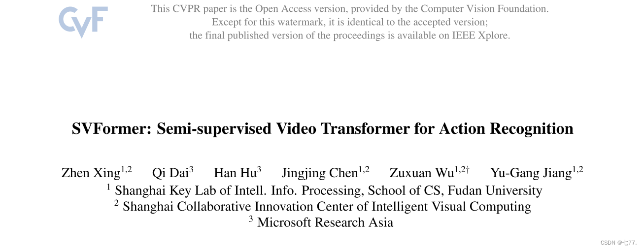 SVFormer: Semi-supervised Video Transformer for Action Recognition-CSDN博客