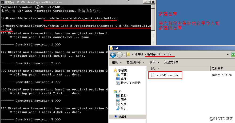 SVN的部署和仓库的备份及WIN7客户端测试