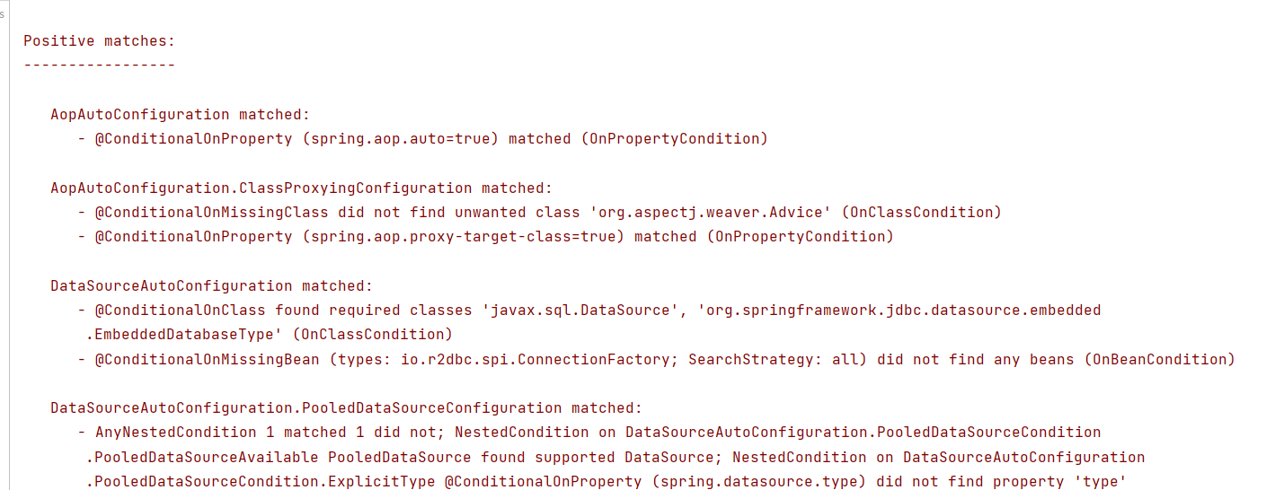 解决springboot项目Positive matches: AopAutoConfiguration matched: 报错-CSDN博客