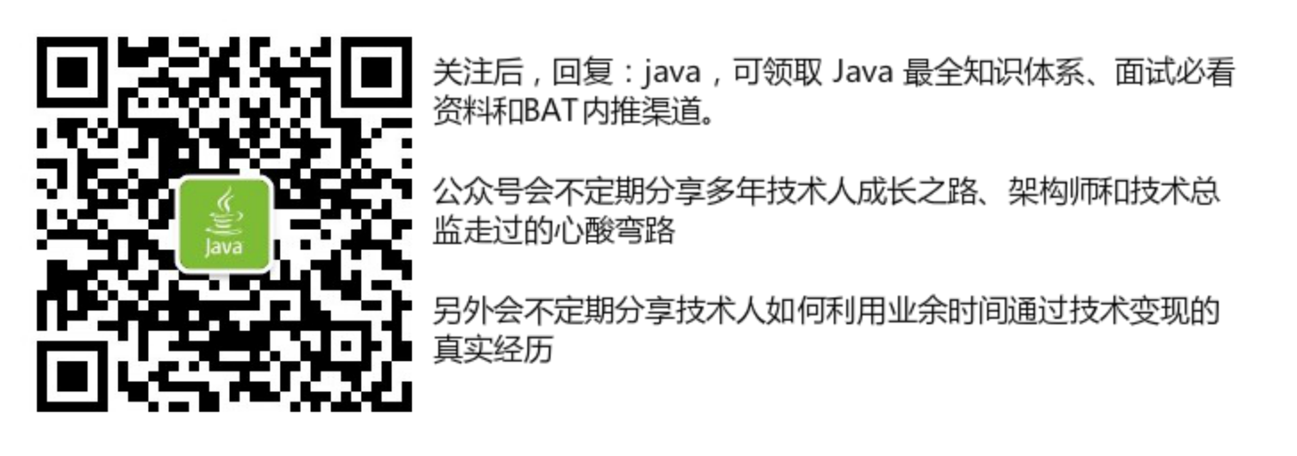微信公众号：java之旅，关注下吧