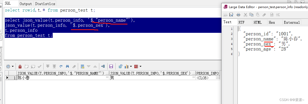 从json中获取嵌套对象值（Oracle中的json_value和MySQL中的JSON_EXTRACT） 以及Oracle和MySQL处理 ...