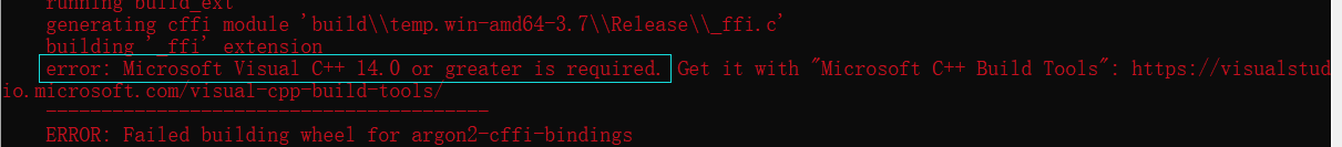 Microsoft Visual C++ 14.0 is required