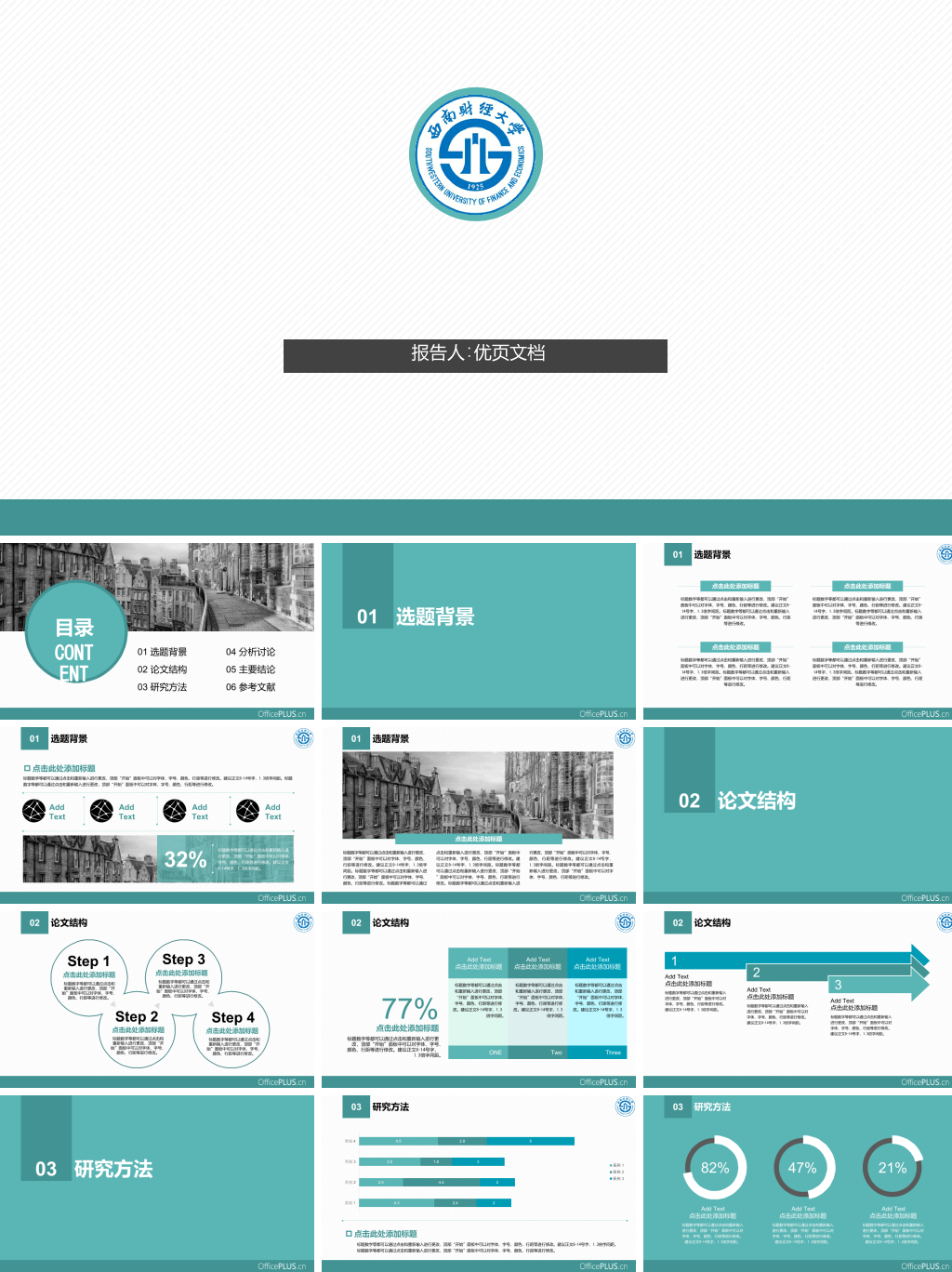 西南财经大学本科毕业论文答辩和论文选题PPT