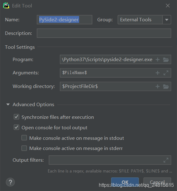 Pycharm 拓展工具中添加 PySide2-designer和PySide2-uic_warning: the scripts ...
