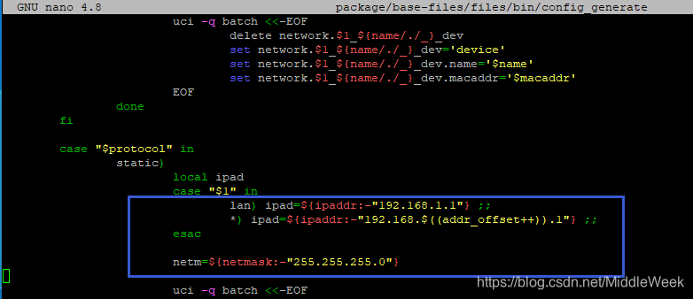 修改默认IP地址