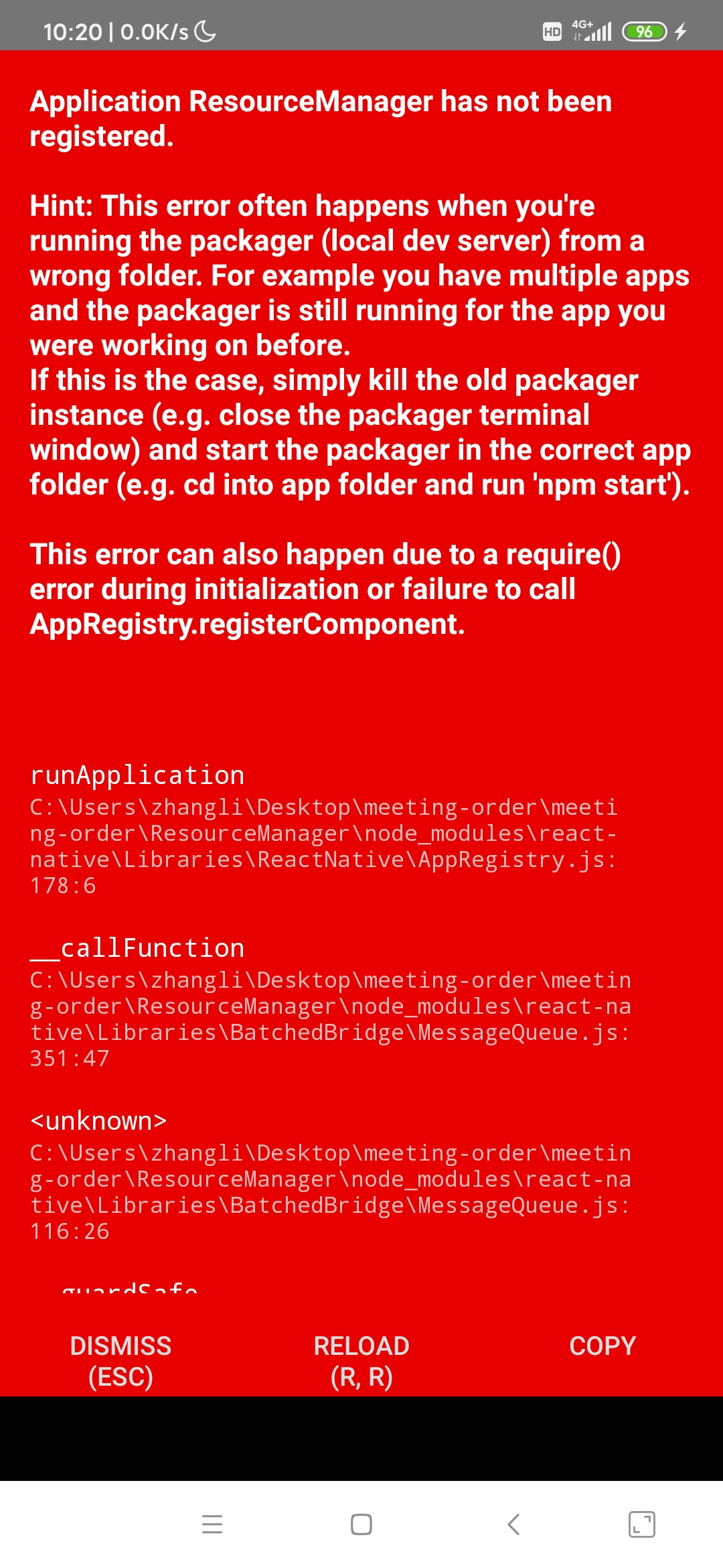 React native 模拟器上报 Application XXX has not been registered_user 宏明 陈 ...