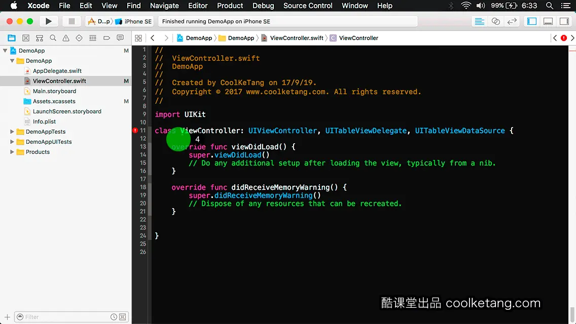 互动教程 for Xcode9 & Swift4-酷课堂